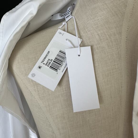 Derek Lam 10 Crosby Charlotte Cotton Waist-Tie Shirt Dress Unique Sleeve - Picture 13 of 16